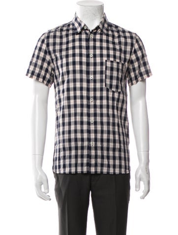 A.p.c. Casual Shirts Plaid Print Short Sleeve Shirt XS