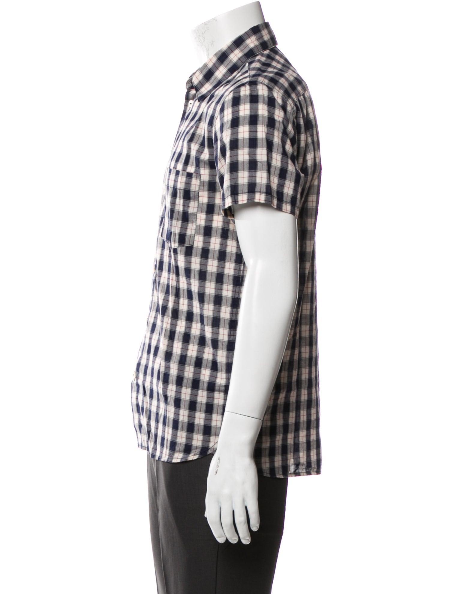 A.P.C. Plaid Print Short Sleeve Shirt