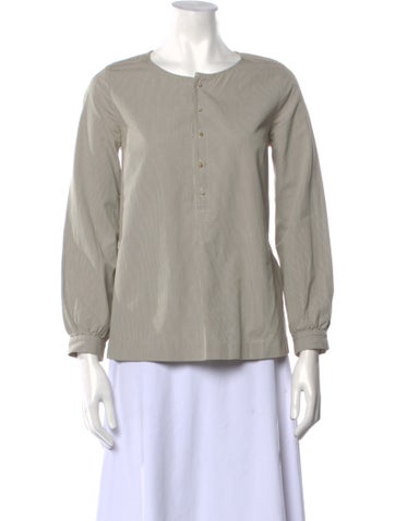A.p.c. Tops Striped Crew Neck Blouse S