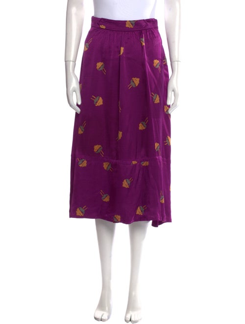 A.P.C. Floral Print Midi Length Skirt