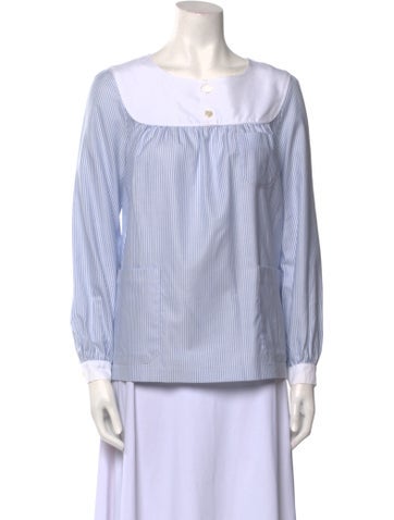 A.p.c. Tops Striped Scoop Neck Blouse S