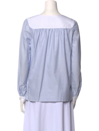 A.P.C. Striped Scoop Neck Blouse