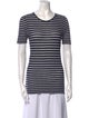 A.P.C. Striped Scoop Neck T-Shirt