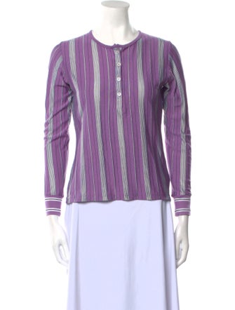 A.P.C. Striped Crew Neck Blouse