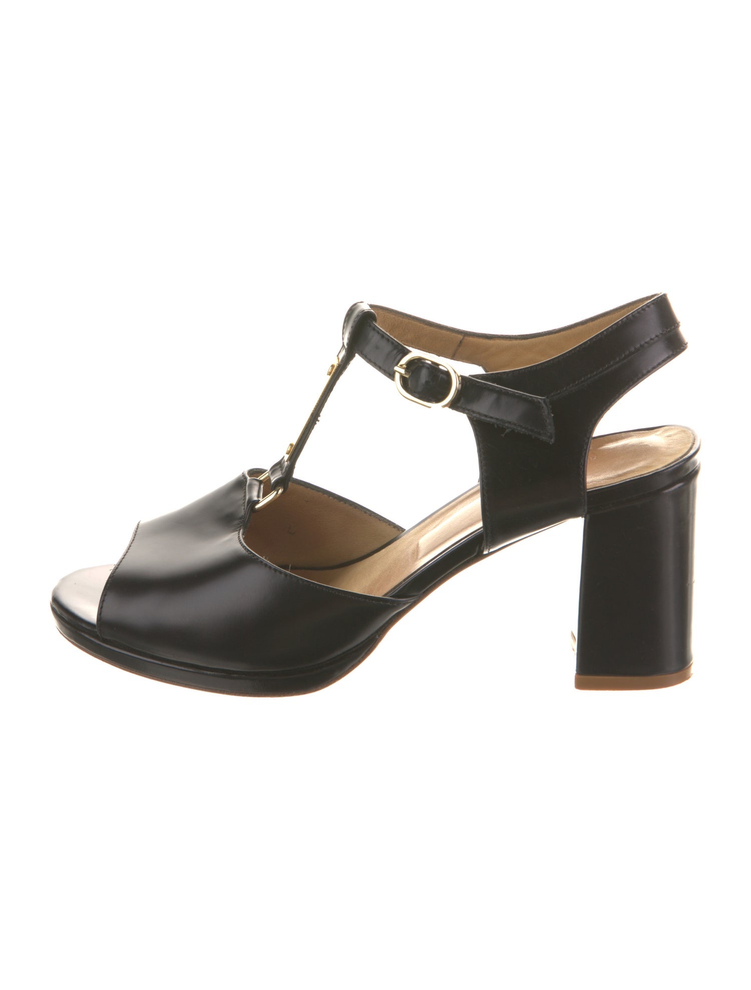 A.P.C. Leather T-Strap Sandals