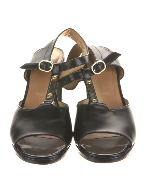 A.P.C. Leather T-Strap Sandals