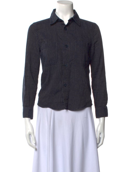 A.P.C. Three-Quarter Sleeve Button-Up Top