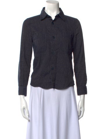 A.p.c. Tops Three-Quarter Sleeve Button-Up Top Us2, Fr34 | XS