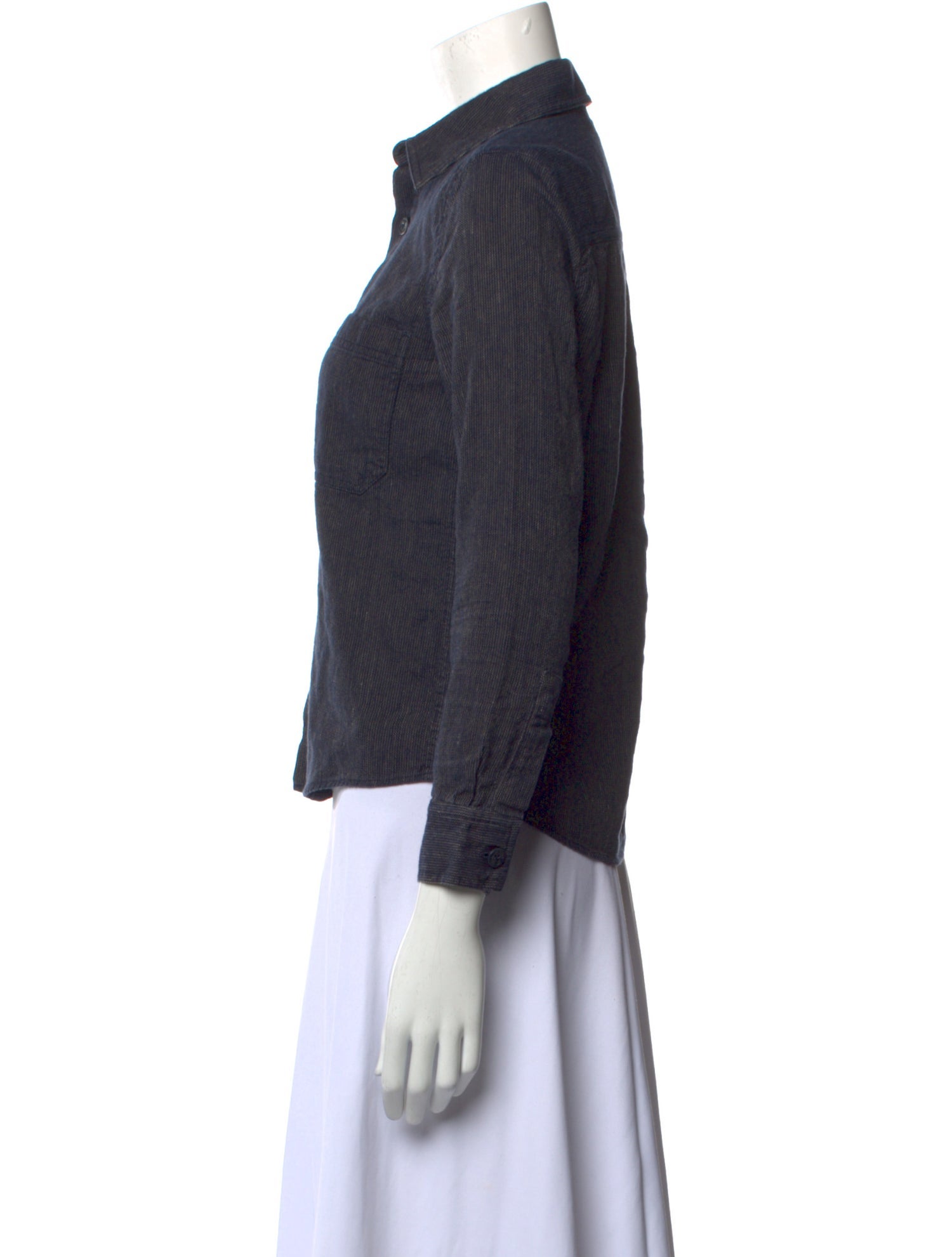 A.P.C. Three-Quarter Sleeve Button-Up Top