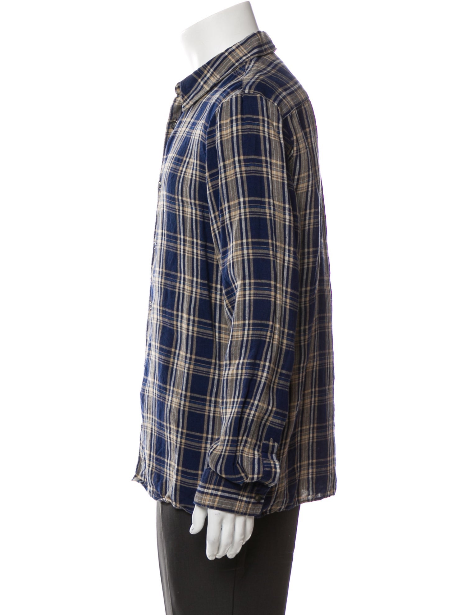 A.P.C. Linen Plaid Print Shirt