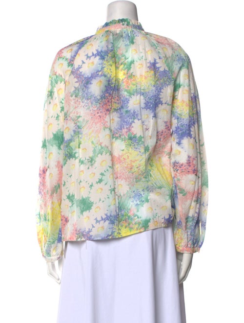 A.P.C. Floral Print Tie Neck Blouse