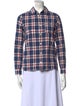 A.P.C. Plaid Print Long Sleeve Button-Up Top
