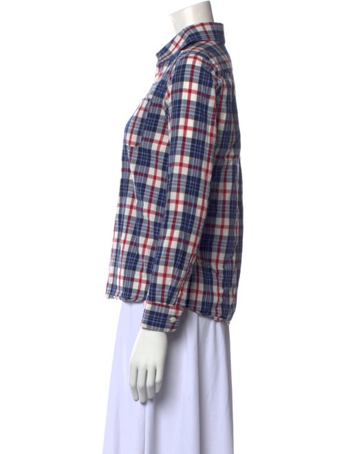 A.P.C. Plaid Print Long Sleeve Button-Up Top