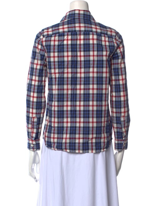 A.P.C. Plaid Print Long Sleeve Button-Up Top