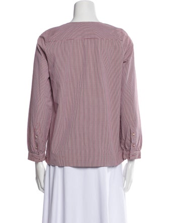 A.P.C. Plaid Print Crew Neck Blouse