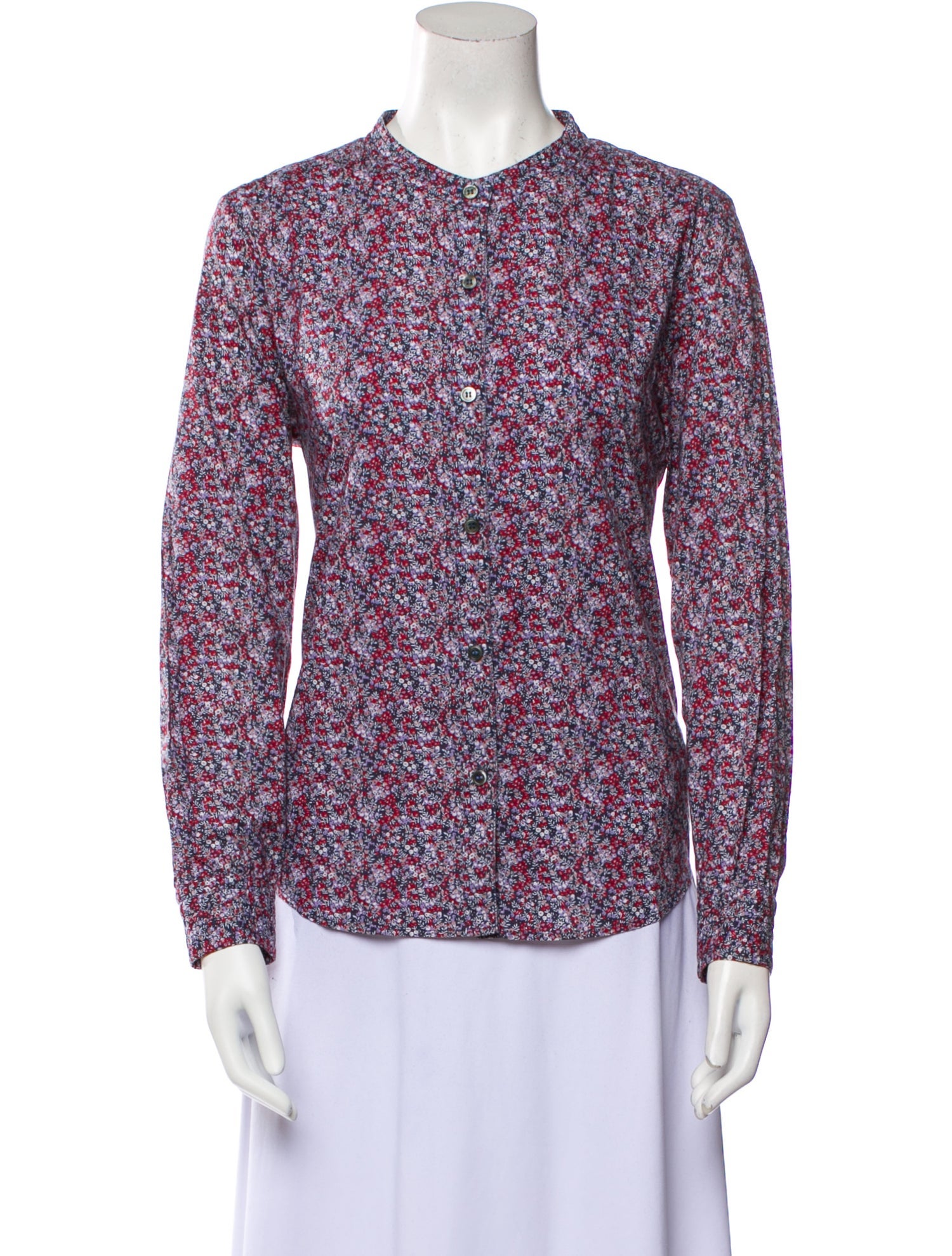 A.P.C. Floral Print Crew Neck Blouse