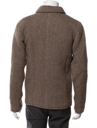 A.P.C. Wool Plaid Print Peacoat