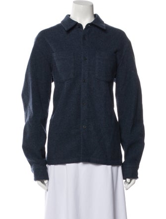 A.P.C. Wool Long Sleeve Button-Up Top