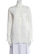 A.P.C. Mock Neck Long Sleeve Button-Up Top
