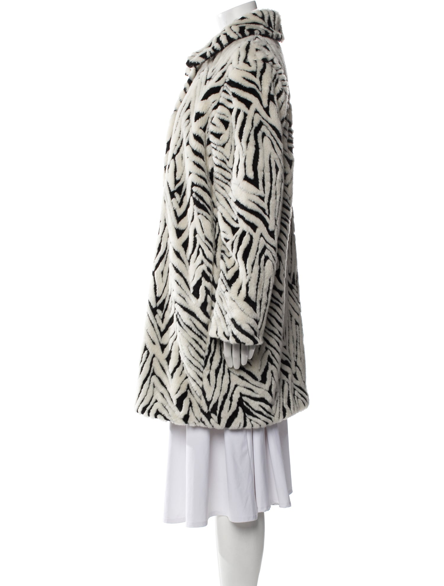 A.P.C. Striped Faux Fur Coat