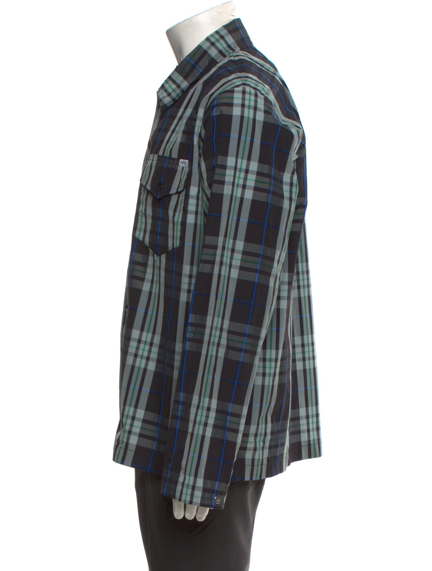 A.P.C. Plaid Print Long Sleeve Shirt