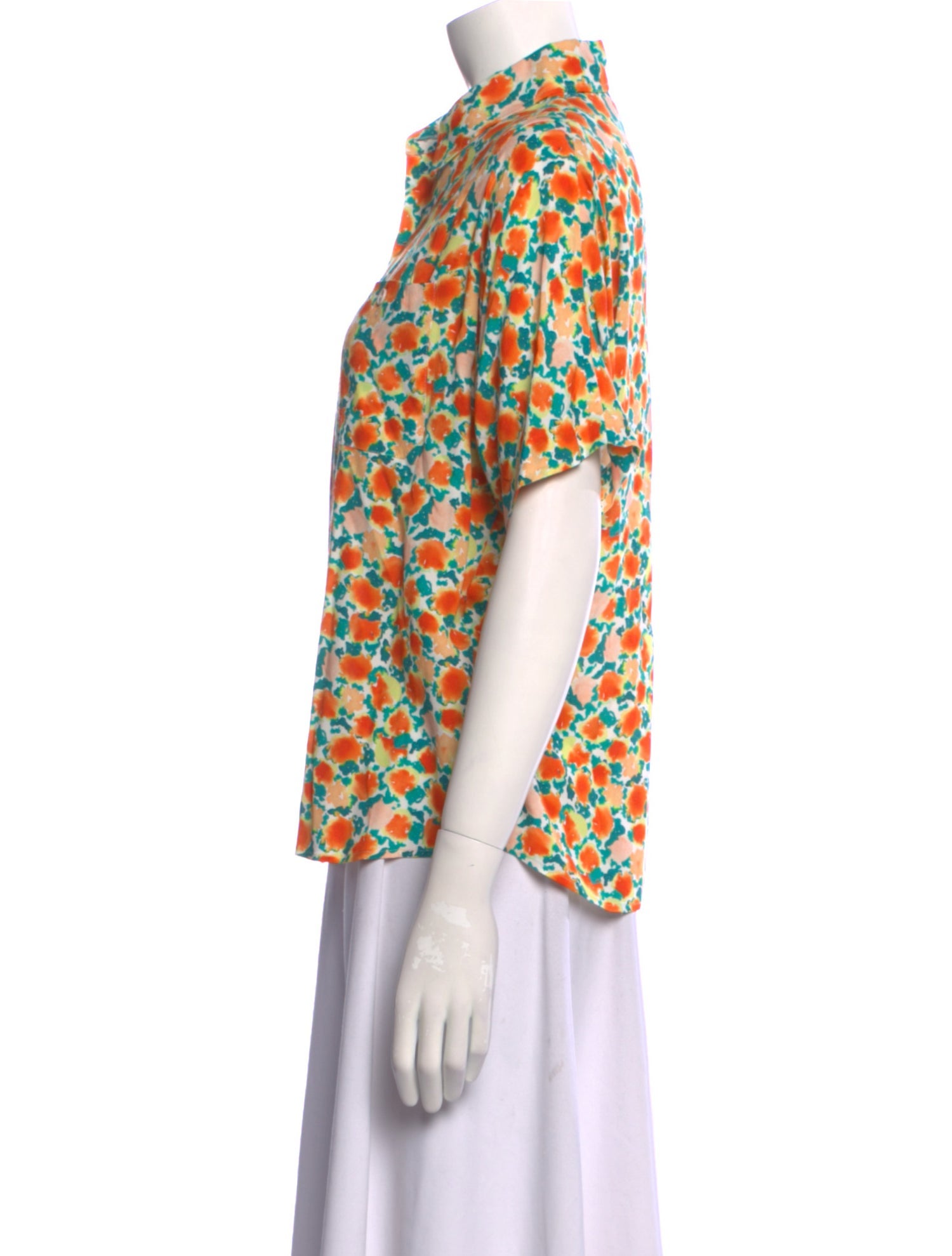 A.P.C. Printed Short Sleeve Button-Up Top