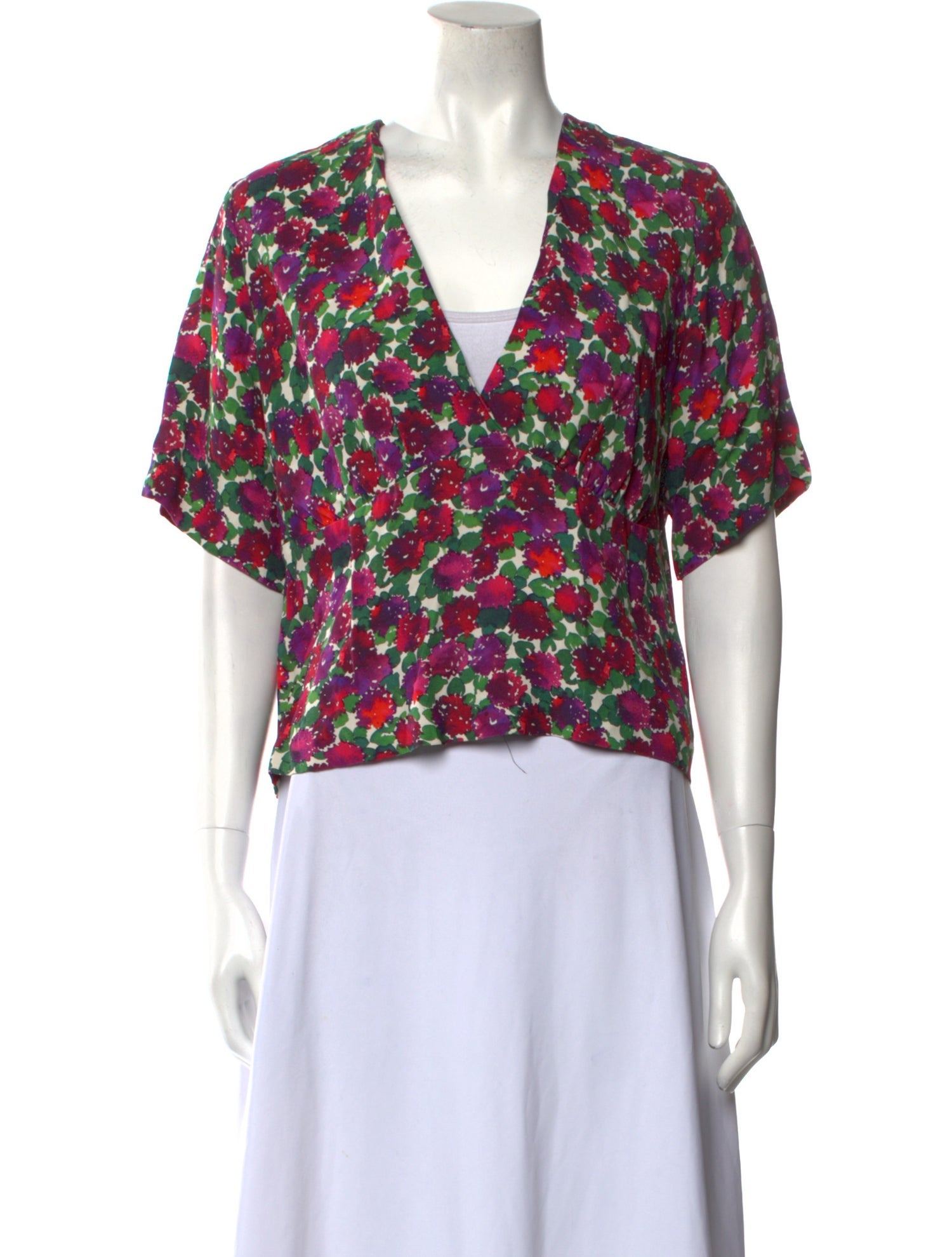 A.P.C. Floral Print V-Neck Crop Top