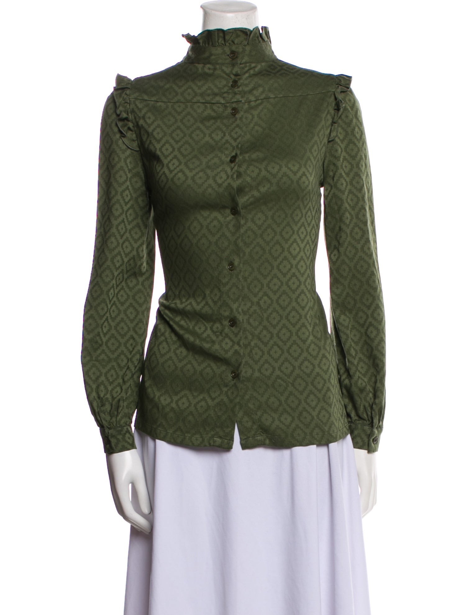 A.P.C. Mock Neck Long Sleeve Blouse