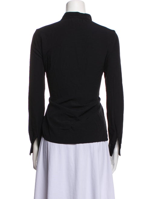 A.P.C. Mock Neck Long Sleeve Button-Up Top