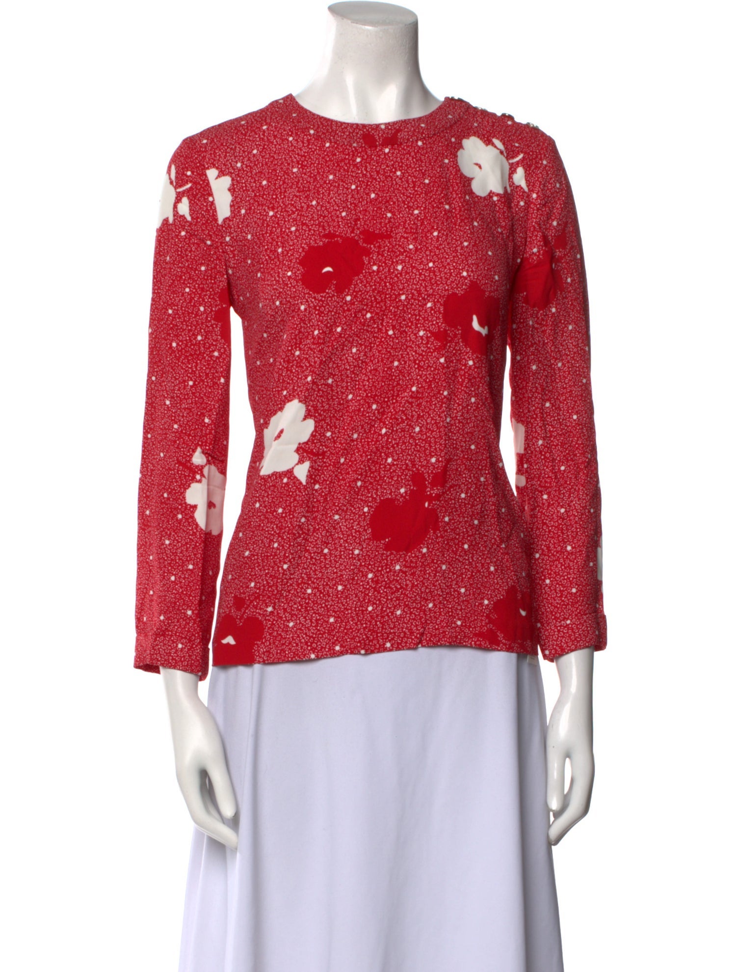 A.P.C. Floral Print Crew Neck Top