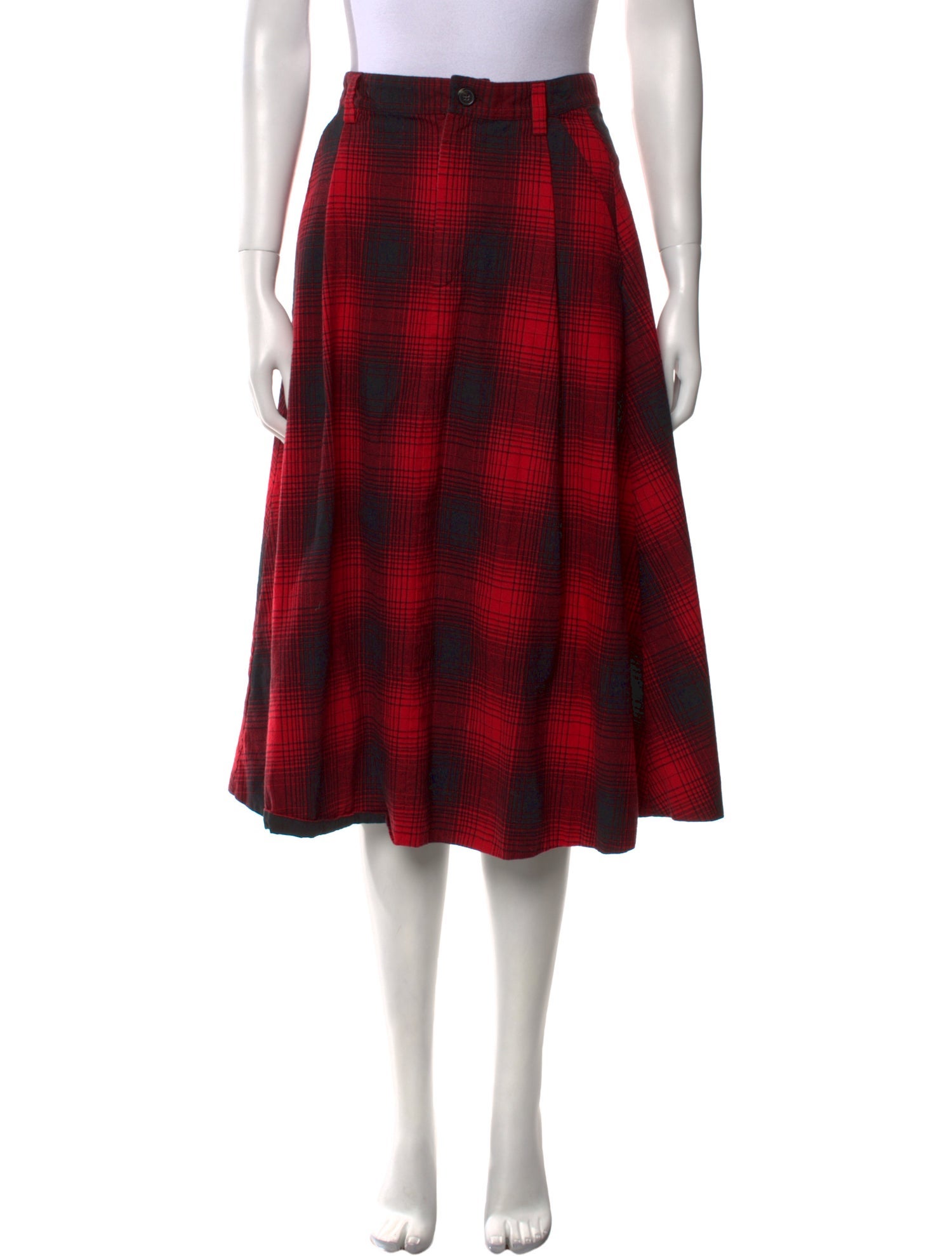 A.P.C. Plaid Print Knee-Length Skirt