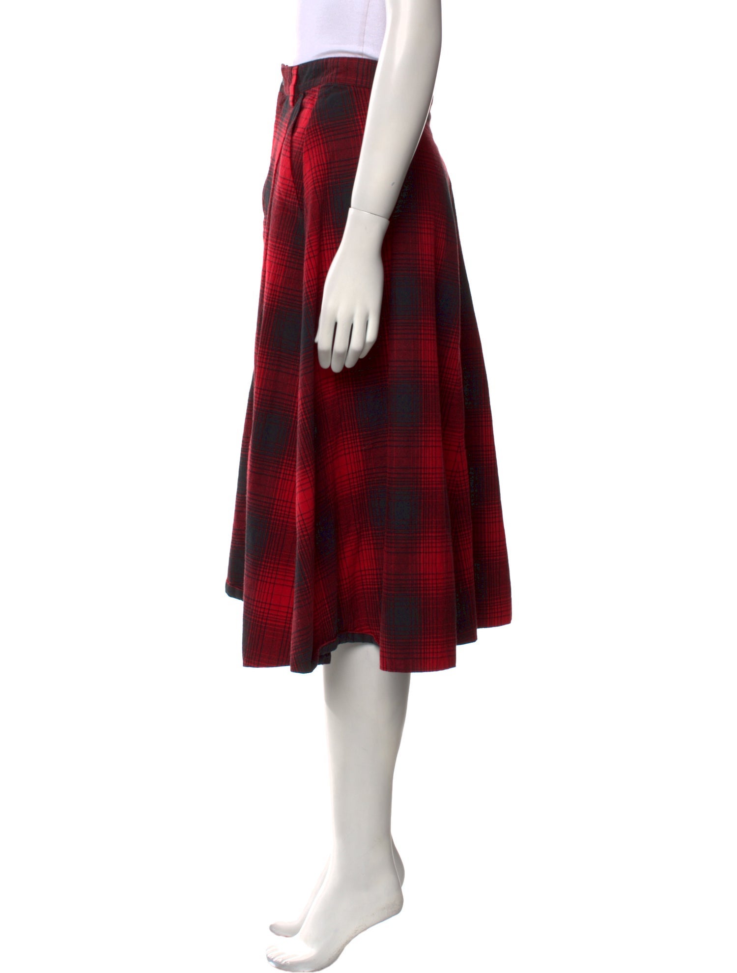 A.P.C. Plaid Print Knee-Length Skirt