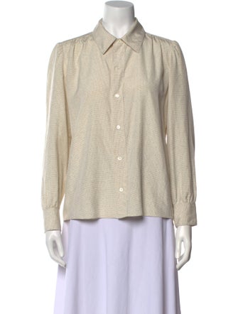 A.P.C. Silk Long Sleeve Button-Up Top