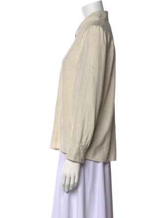 A.P.C. Silk Long Sleeve Button-Up Top