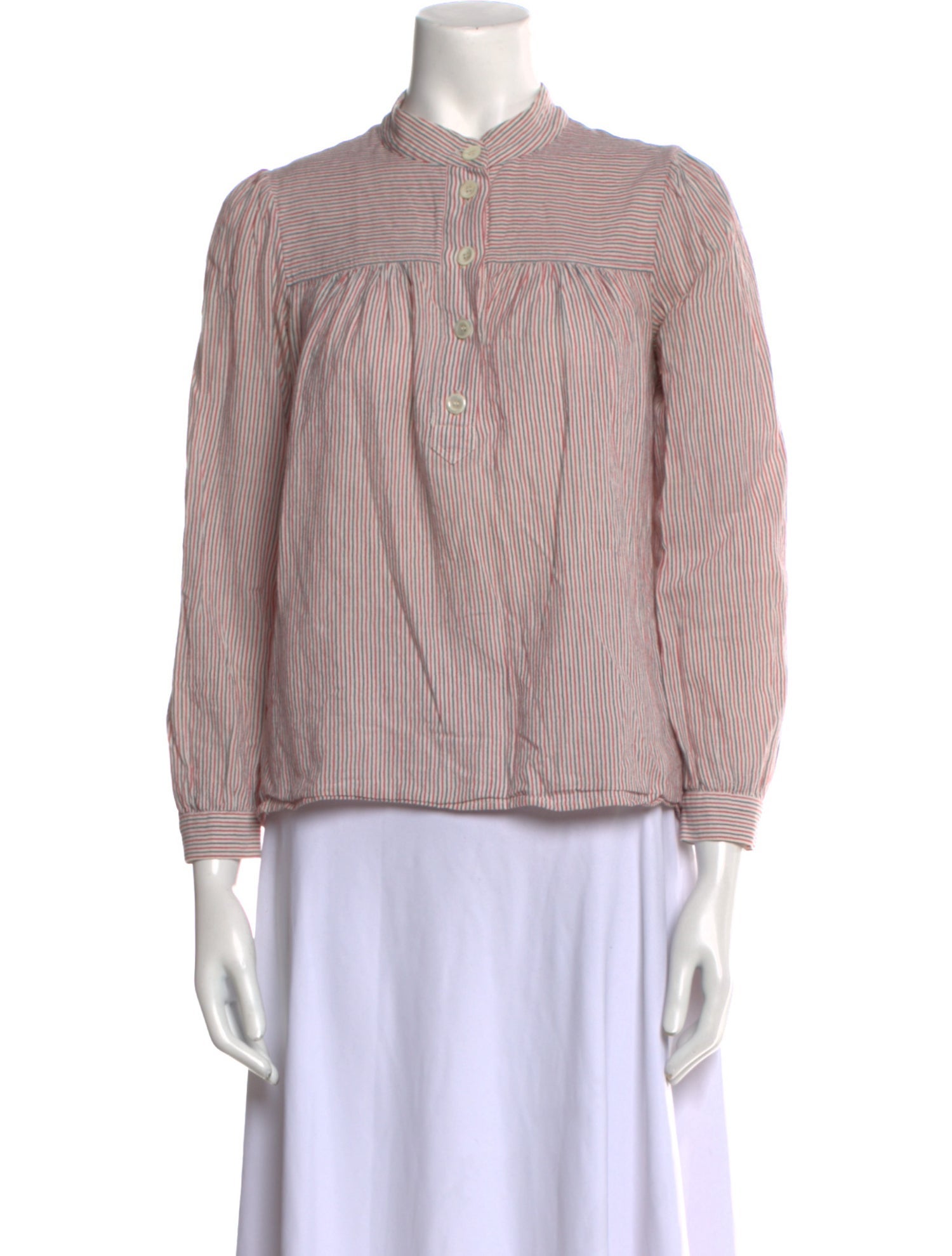 A.P.C. Striped Mock Neck Top