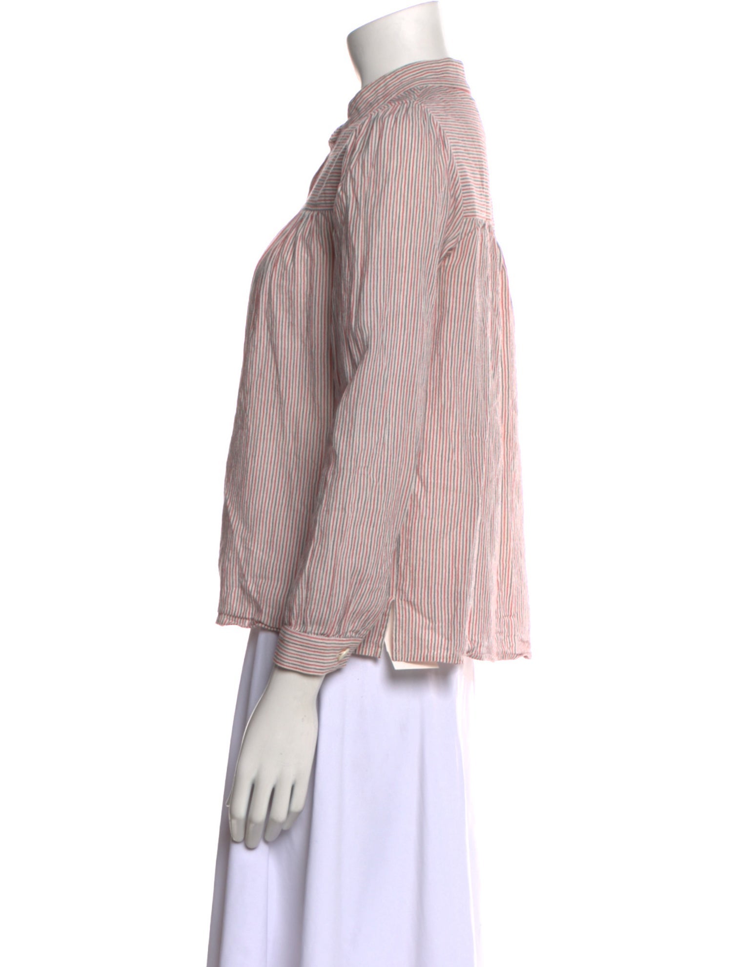 A.P.C. Striped Mock Neck Top