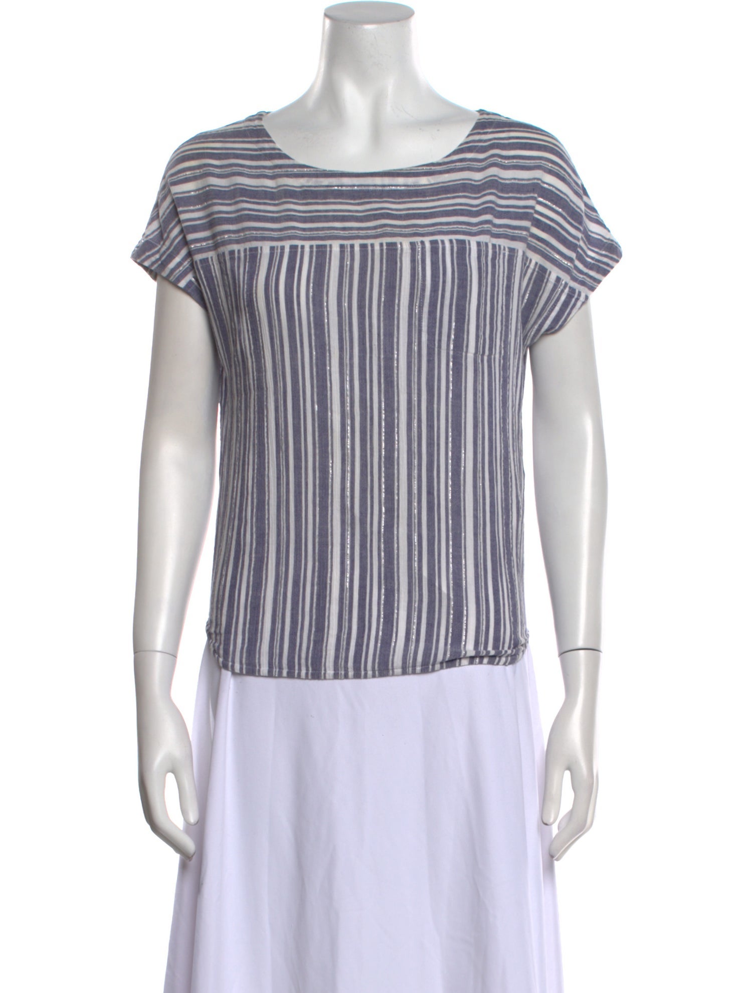A.P.C. Striped Scoop Neck T-Shirt