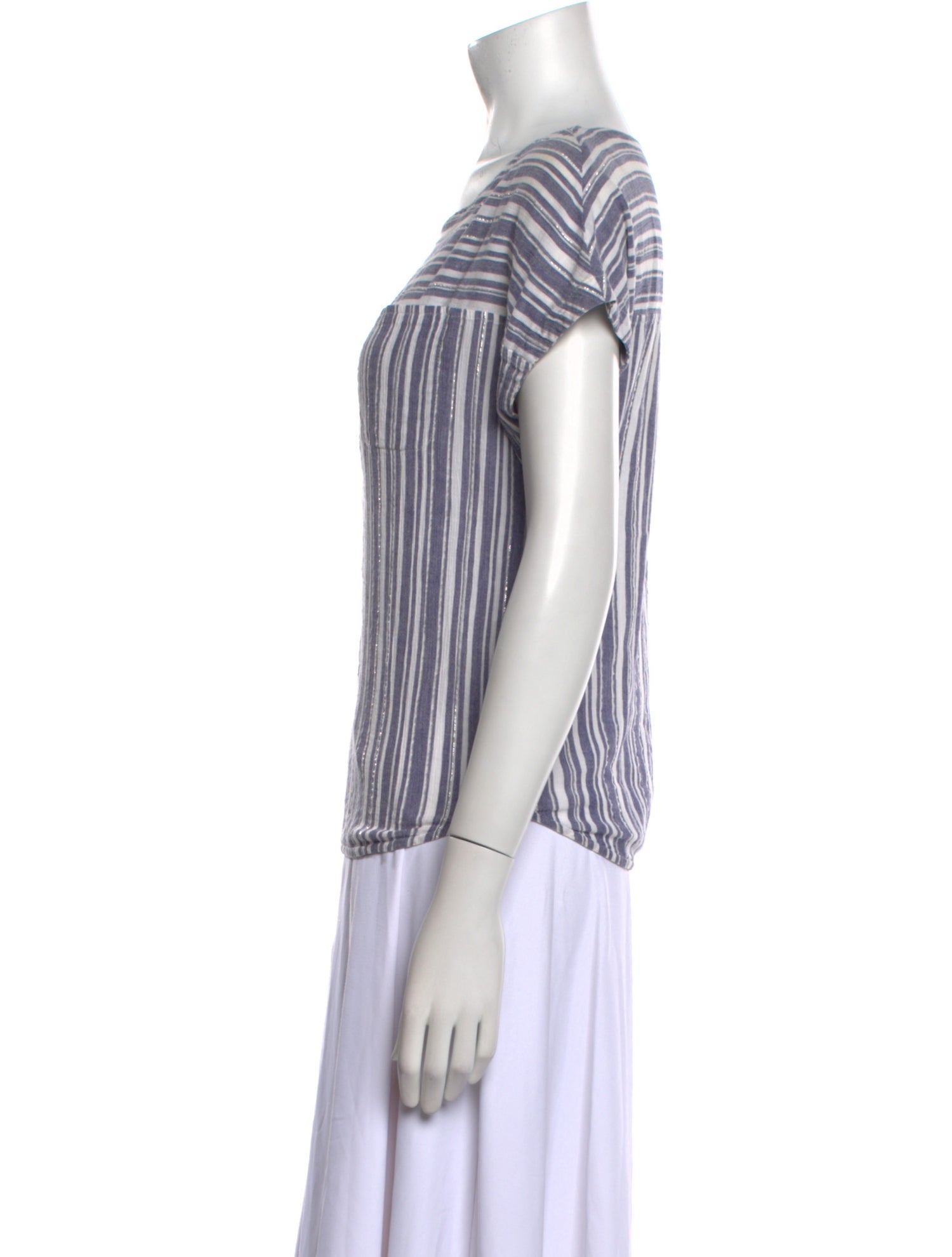 A.P.C. Striped Scoop Neck T-Shirt