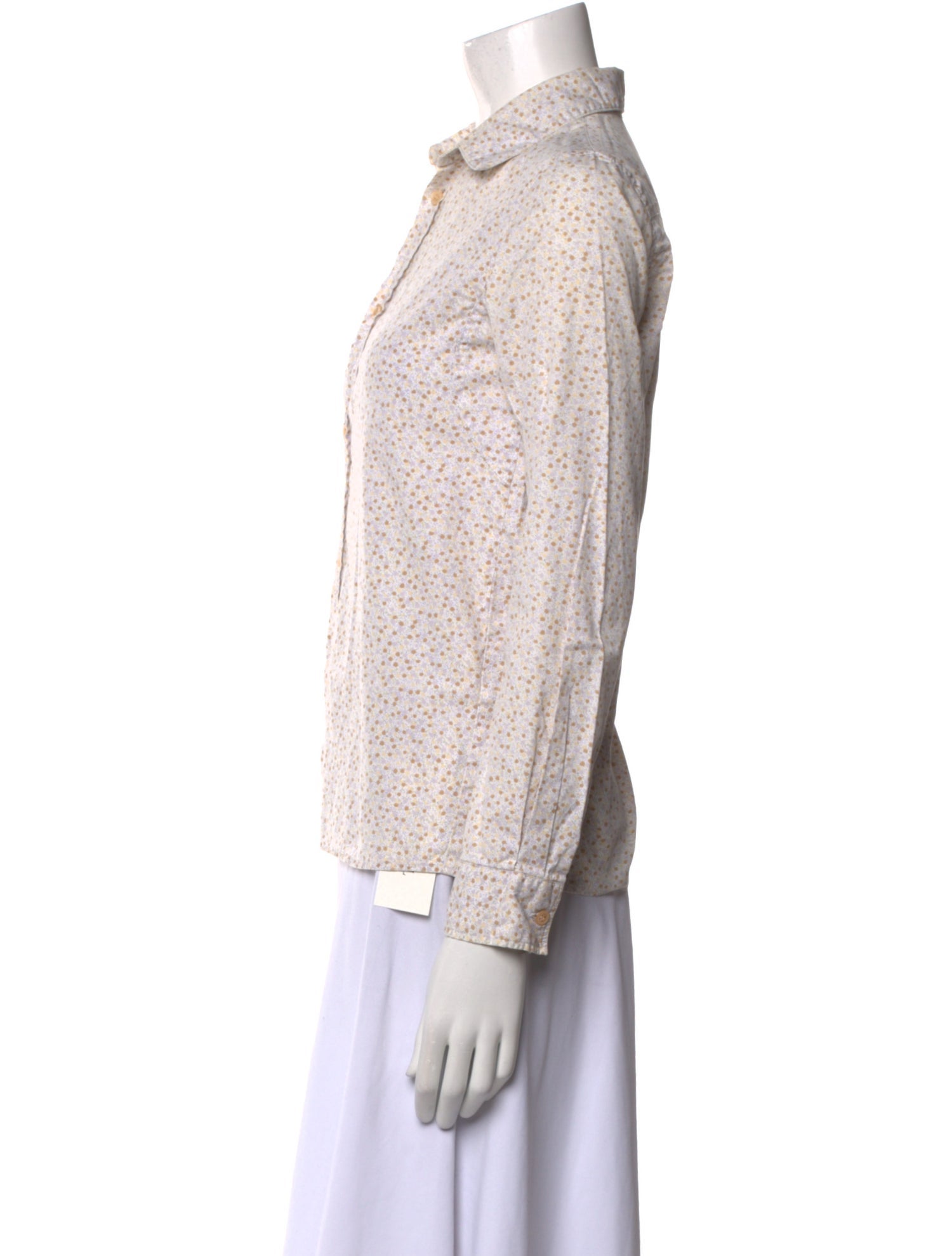 A.P.C. Printed Long Sleeve Button-Up Top