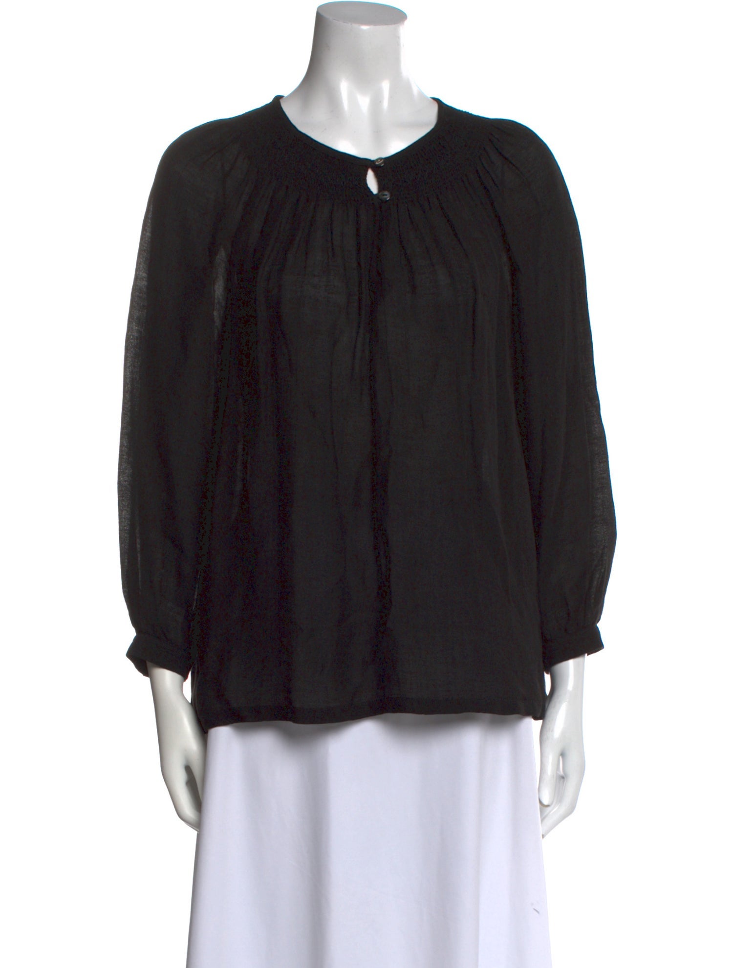 A.P.C. Scoop Neck Three-Quarter Sleeve Blouse