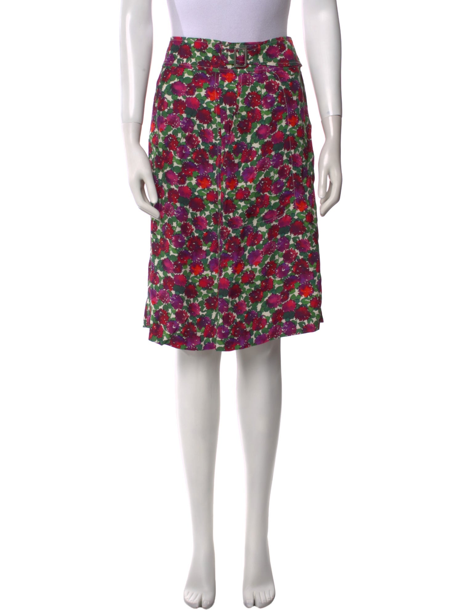 A.P.C. Floral Print Knee-Length Skirt