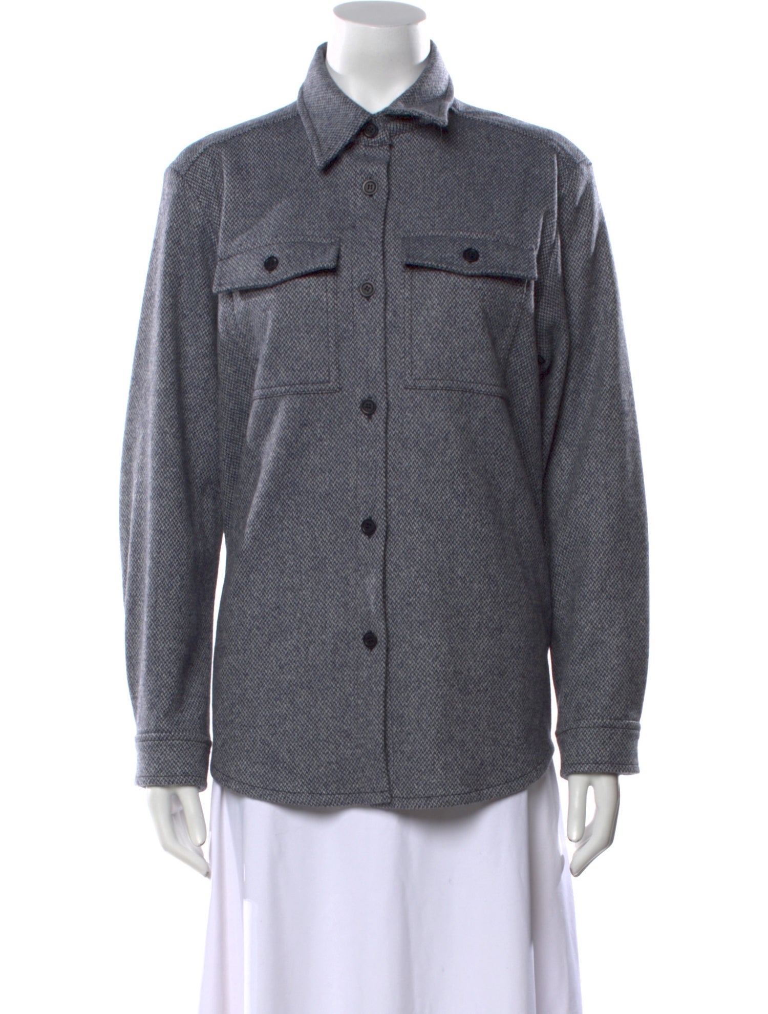 A.P.C. Wool Long Sleeve Button-Up Top