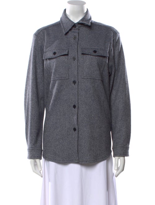 A.P.C. Wool Long Sleeve Button-Up Top