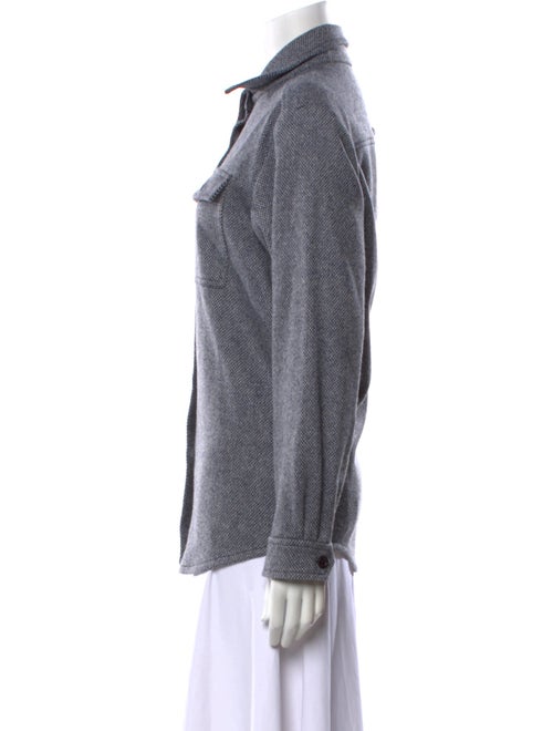 A.P.C. Wool Long Sleeve Button-Up Top