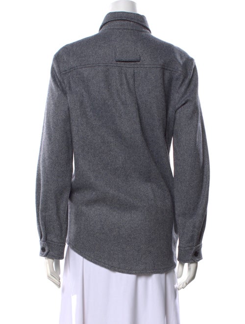 A.P.C. Wool Long Sleeve Button-Up Top