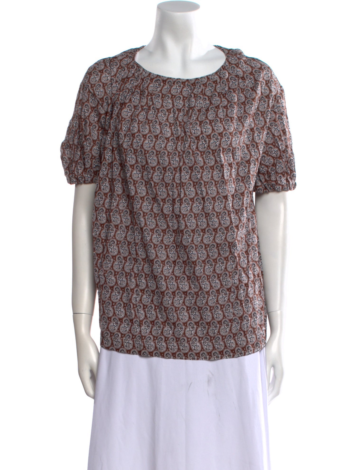 A.P.C. Printed Scoop Neck Blouse