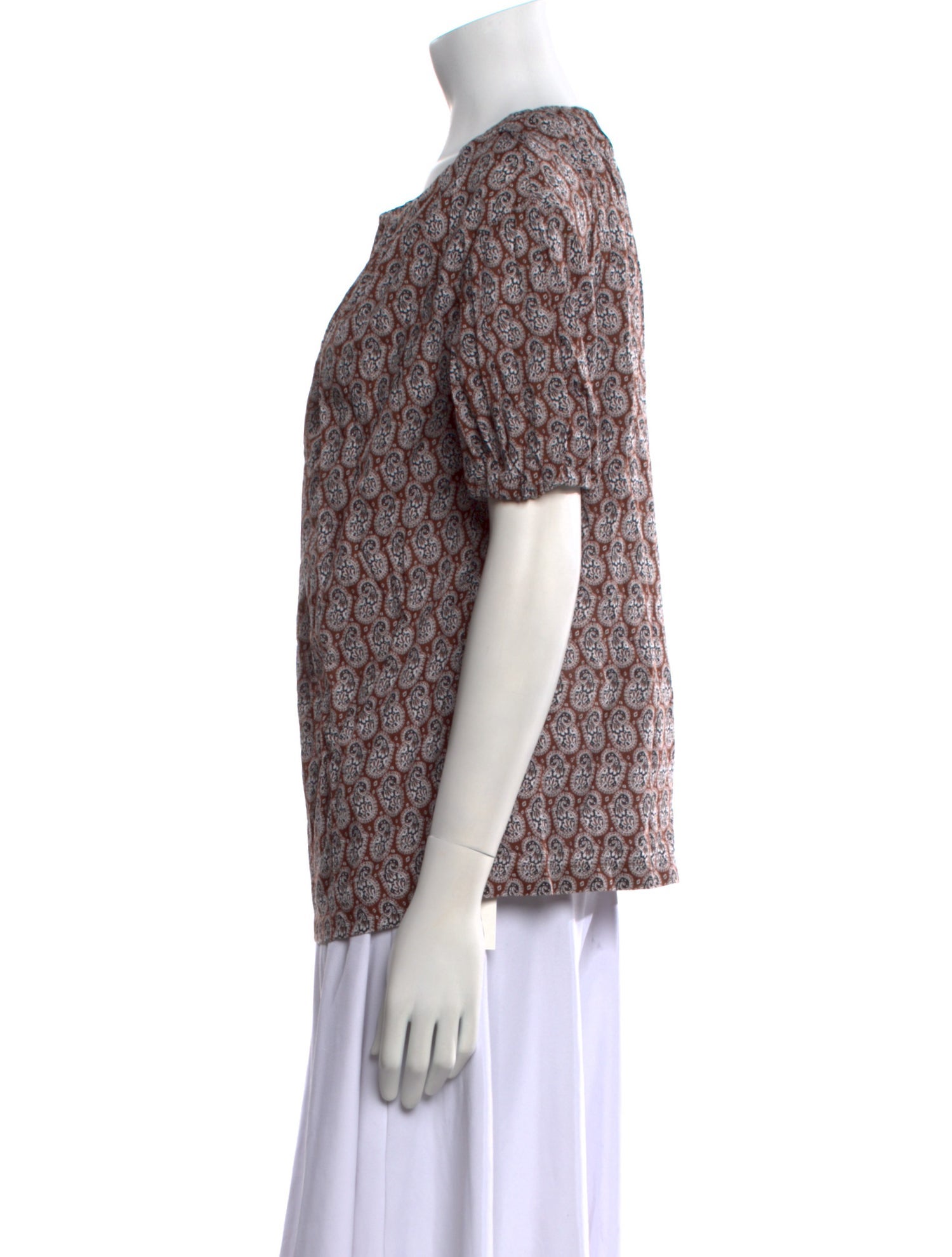 A.P.C. Printed Scoop Neck Blouse