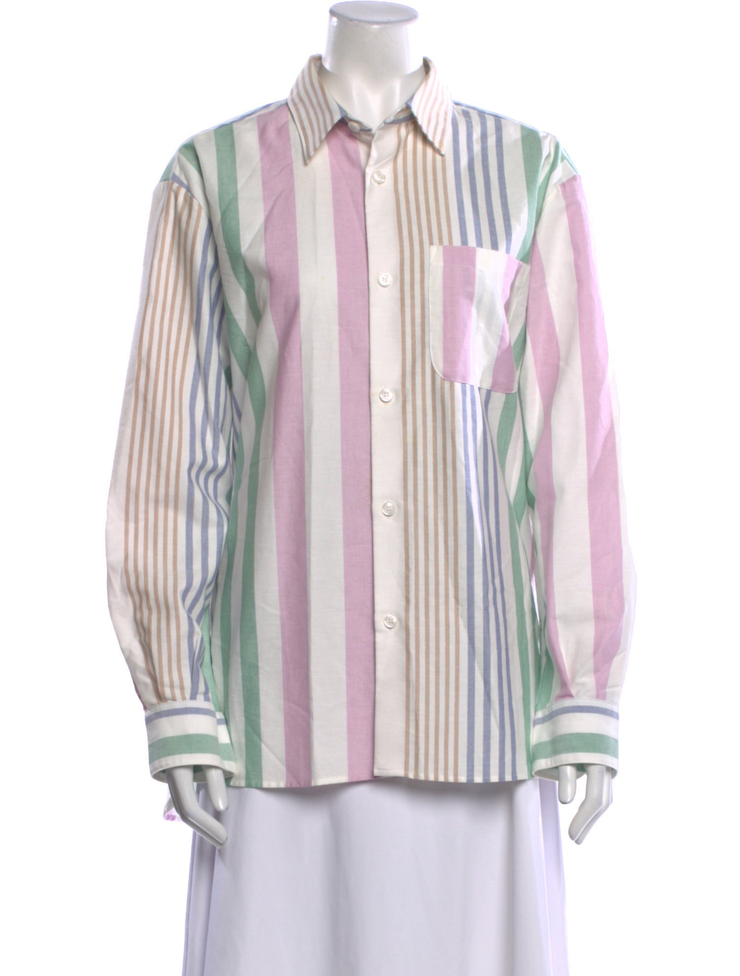 A.P.C. Striped Long Sleeve Button-Up Top