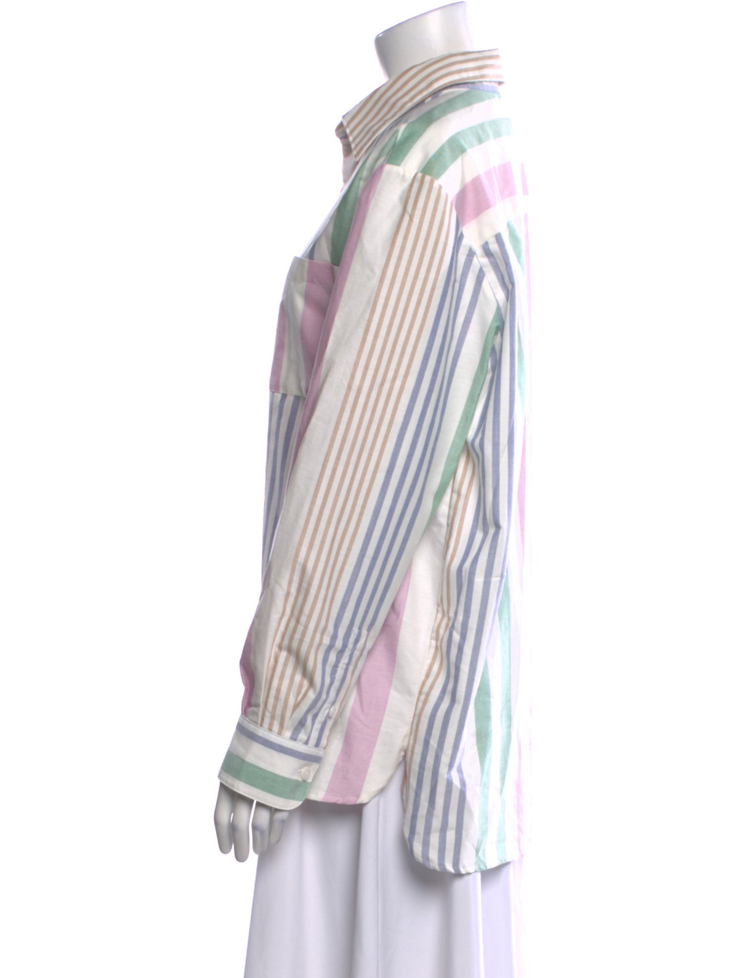 A.P.C. Striped Long Sleeve Button-Up Top