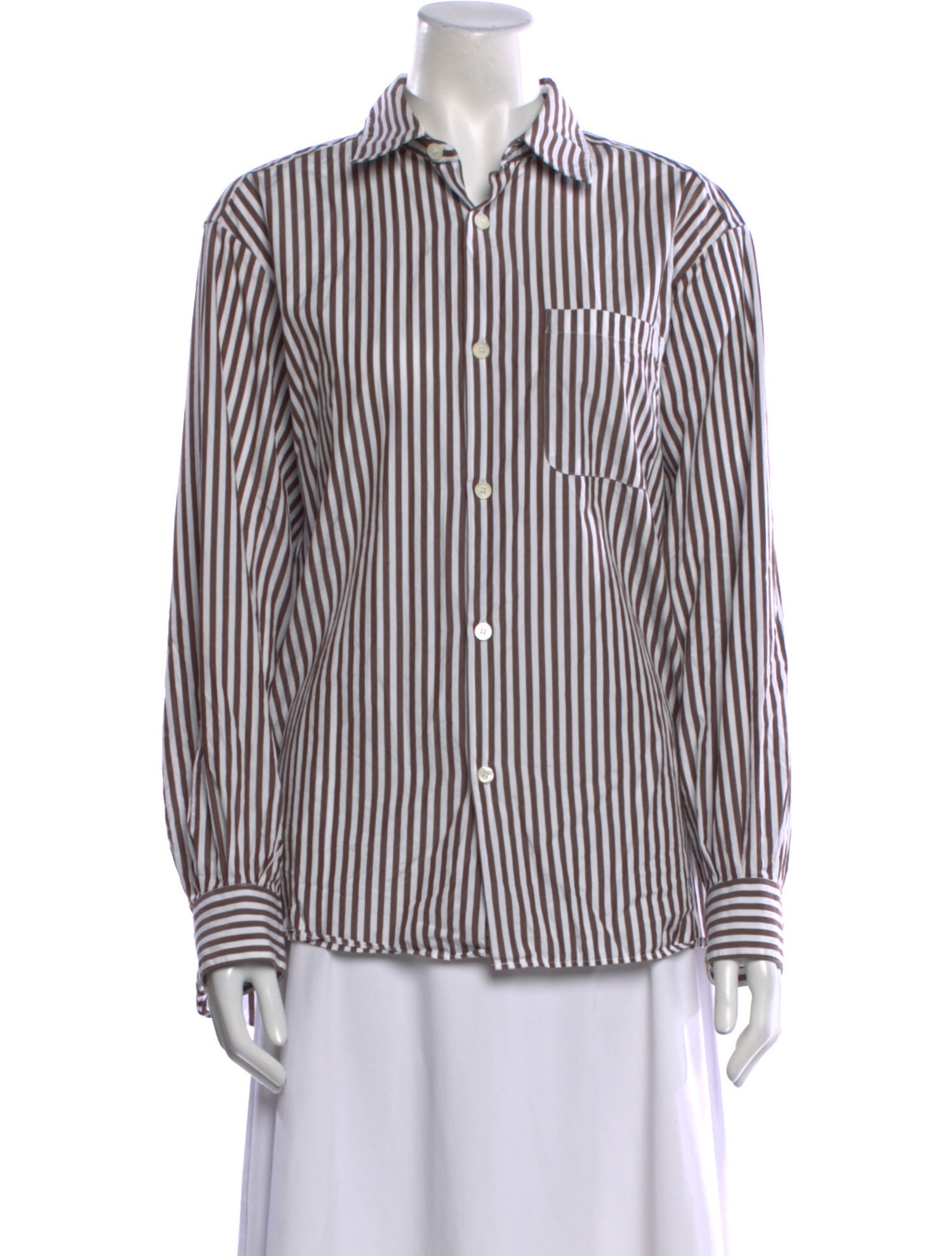 A.P.C. Striped Long Sleeve Button-Up Top